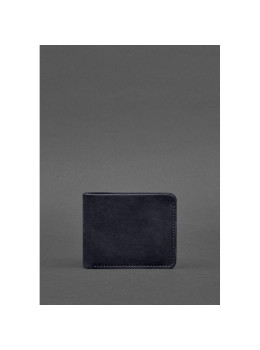 Кожаное портмоне тёмно-синего цвета с зажимом Blanknote BN-PM-4-4-nn