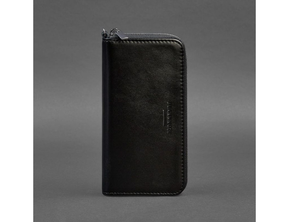 Шкіряне портмоне на блискавці 6.1 Чорне Blancnote BN-PM-6-1-g - Фотографія № 5