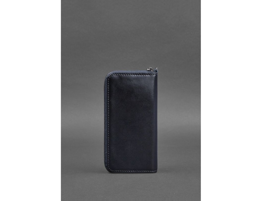 Шкіряне портмоне на блискавці 6.1 Темно-синє Blancnote BN-PM-6-1-navy-blue - Фотографія № 4