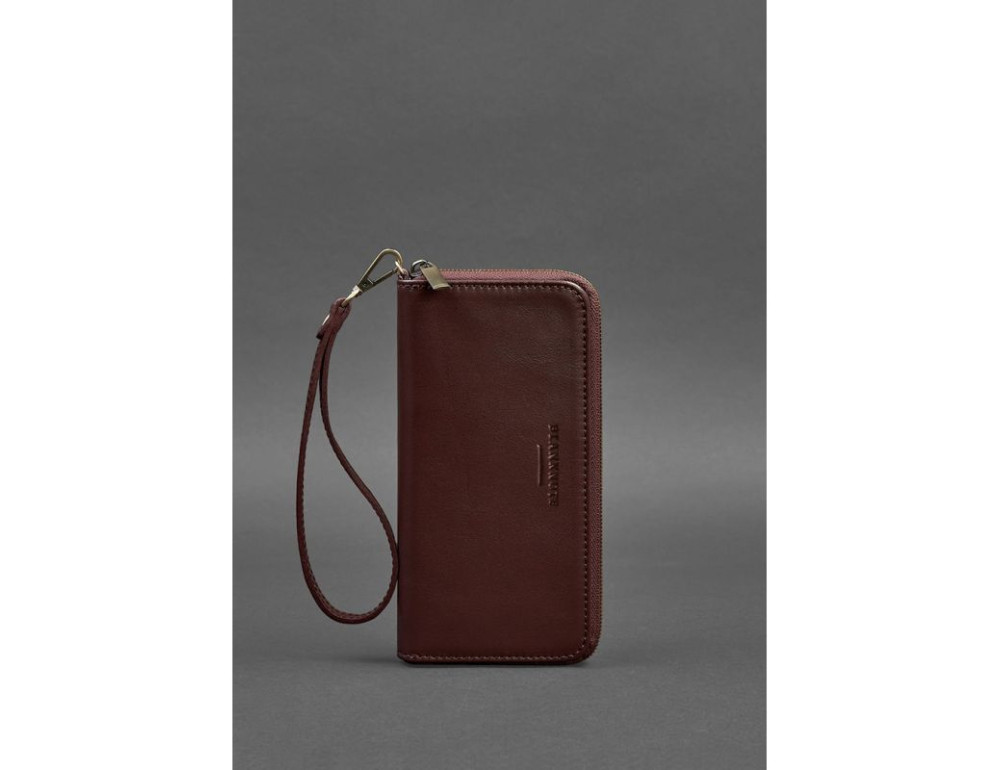 Шкіряне портмоне на блискавці 6.1 Бордове Blancnote BN-PM-6-1-vin - Фотографія № 3