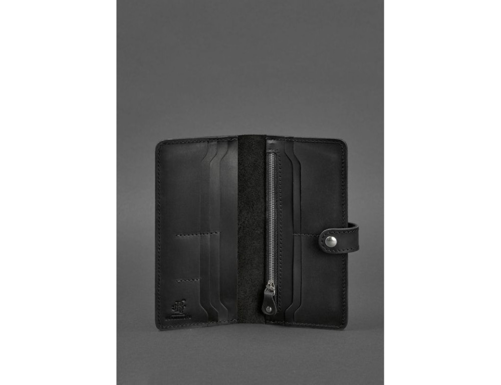 Шкіряне портмоне 7.0 Чорне Crazy Horse Blancnote BN-PM-7-g-kr - Фотографія № 4