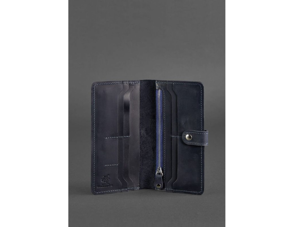 Темно-синій шкіряний гаманець Blanknote BN-PM-7-nn - Фотографія № 3
