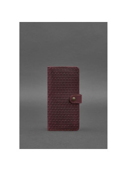 Кожаное бордовое портмоне 7.0 Карбон Blancnote BN-PM-7-vin-karbon