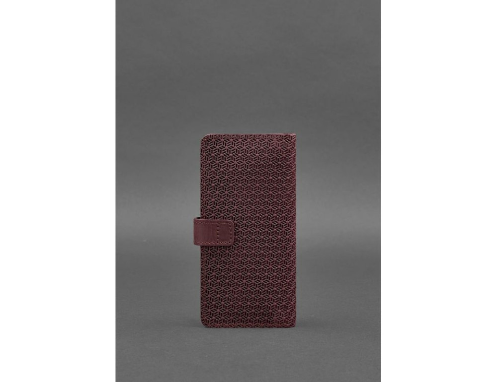 Шкіряне бордове портмоне 7.0 Карбон Blancnote BN-PM-7-vin-karbon - Фотографія № 4
