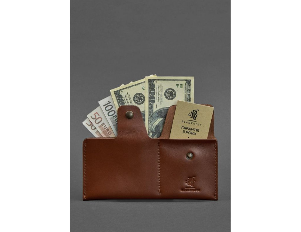 Шкіряне портмоне-купюрник 8.0 світло-коричневе Blancnote BN-PM-8-k - Фотографія № 2