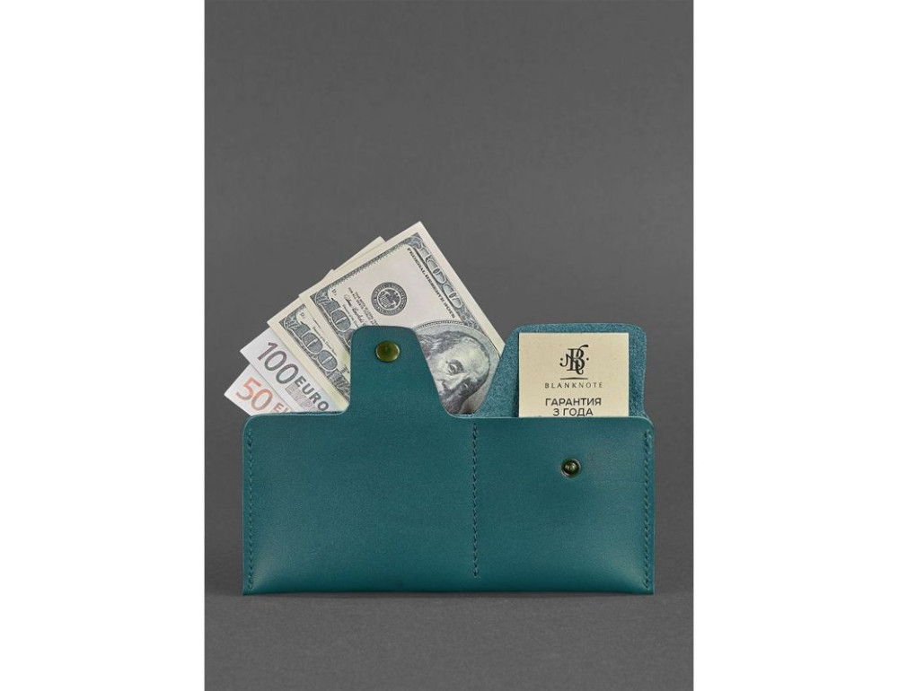 Шкіряний портмоне-купюрник 8.0 зелений Blancnote BN-PM-8-malachite - Фотографія № 2