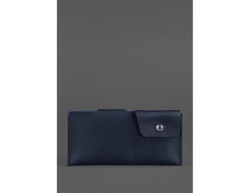 Шкіряне портмоне-купюрник 8.0 темно-синє Blancnote BN-PM-8-navy-blue - Фотографія № 3