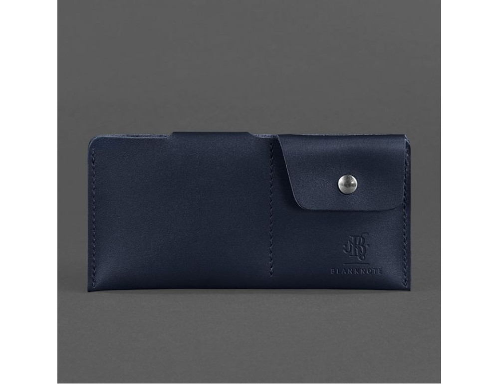 Шкіряне портмоне-купюрник 8.0 темно-синє Blancnote BN-PM-8-navy-blue - Фотографія № 4
