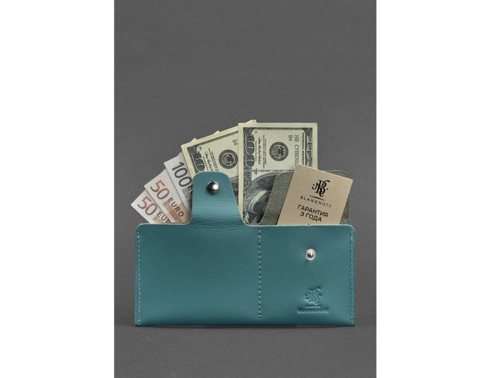 Жіноче шкіряне портмоне-купюрник 8.0 бірюзове Blancnote BN-PM-8-tiffany - Фотографія № 2