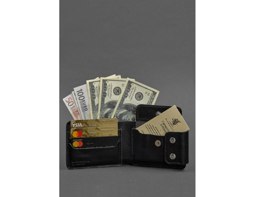 Чоловічий шкіряний портмоне Zeus 9.0 чорний Blancnote BN-PM-9-g - Фотографія № 2