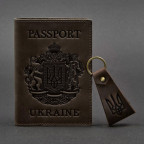 Подарочный набор кожаных аксессуаров с украинской символикой темно-коричневый BN-SET-42-UA-o - Фото № 102
