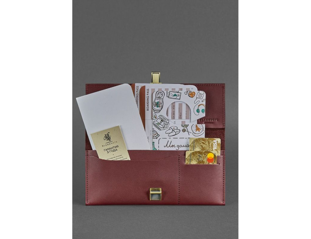 Бордовий шкіряний травел кейс Blanknote BN-TK-2-VIN - Фотографія № 2