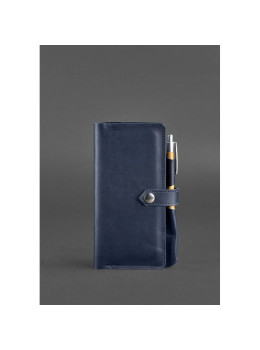 Тёмно-синий кожаный органайзер для документов Blanknote BN-TK-4-NAVY-BLUE