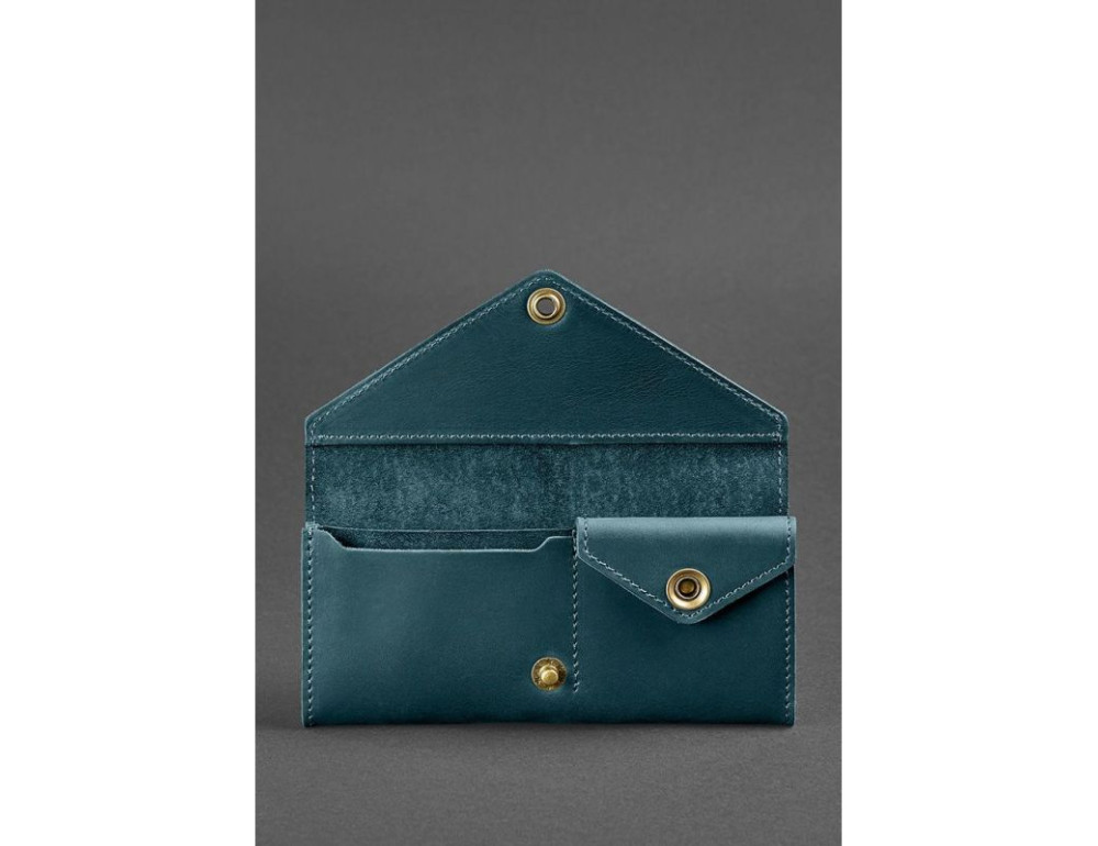 Шкіряний жіночий гаманець Керрі 1.0 зелений Blancnote BN-W-1-malachite - Фотографія № 3