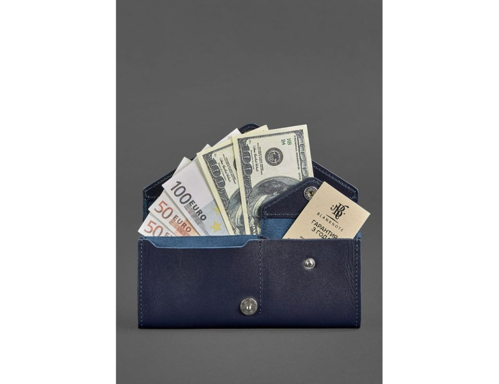Жіночий шкіряний гаманець Керрі 1.0 темно-синій Blancnote BN-W-1-navy-blue - Фотографія № 2