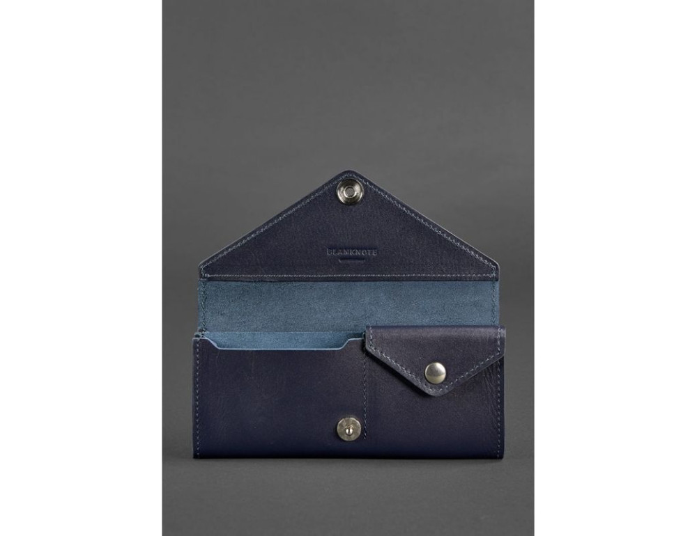 Жіночий шкіряний гаманець Керрі 1.0 темно-синій Blancnote BN-W-1-navy-blue - Фотографія № 3