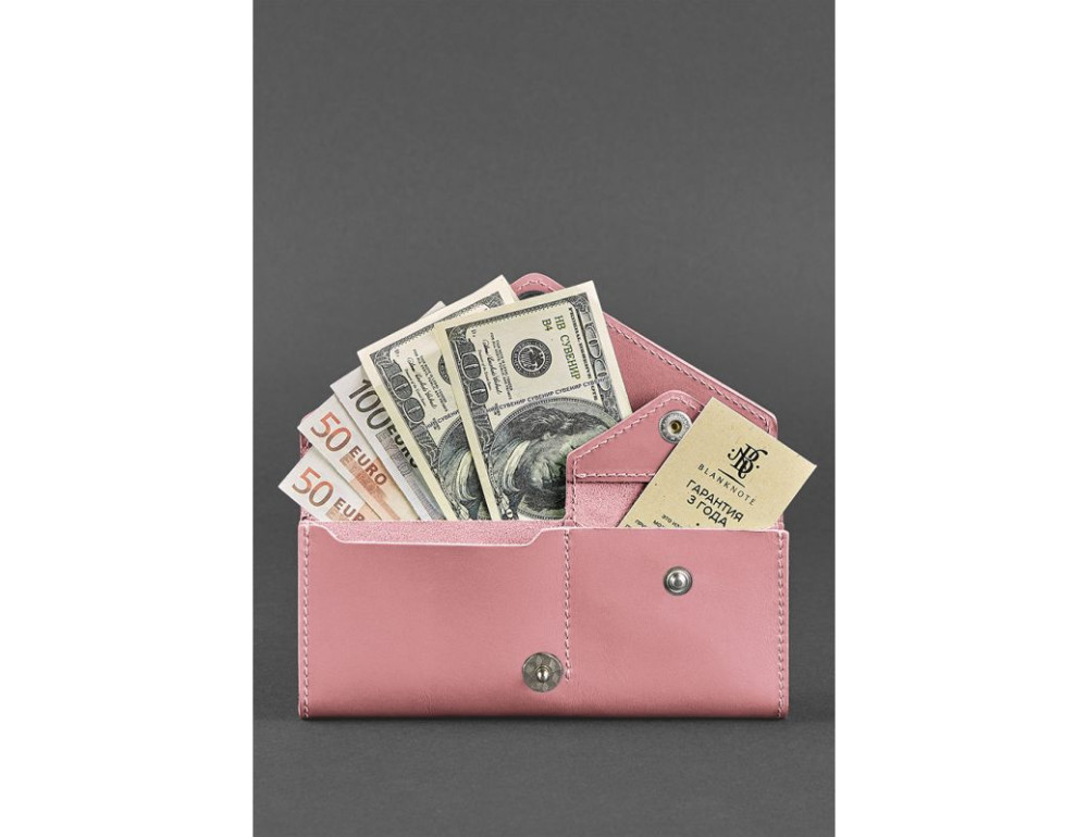 Жіночий шкіряний гаманець Керрі 1.0 рожевий Blancnote BN-W-1-pink-peach - Фотографія № 2