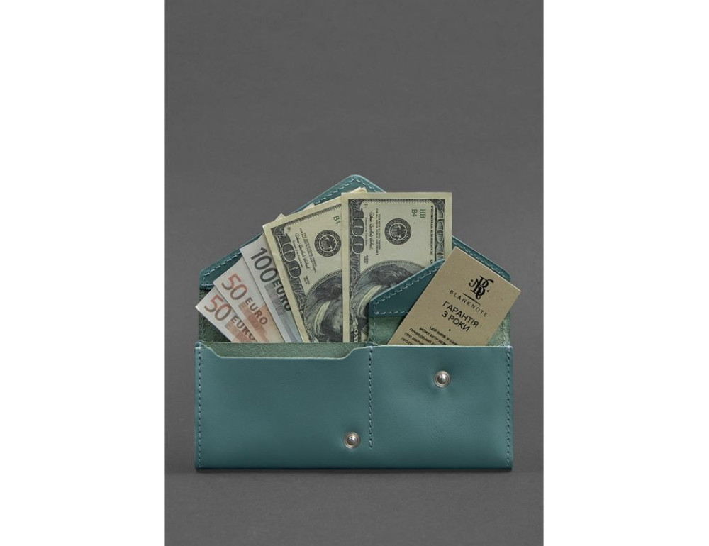 Шкіряний жіночий гаманець бірюзовий Blancnote BN-W-1-tiffany - Фотографія № 2