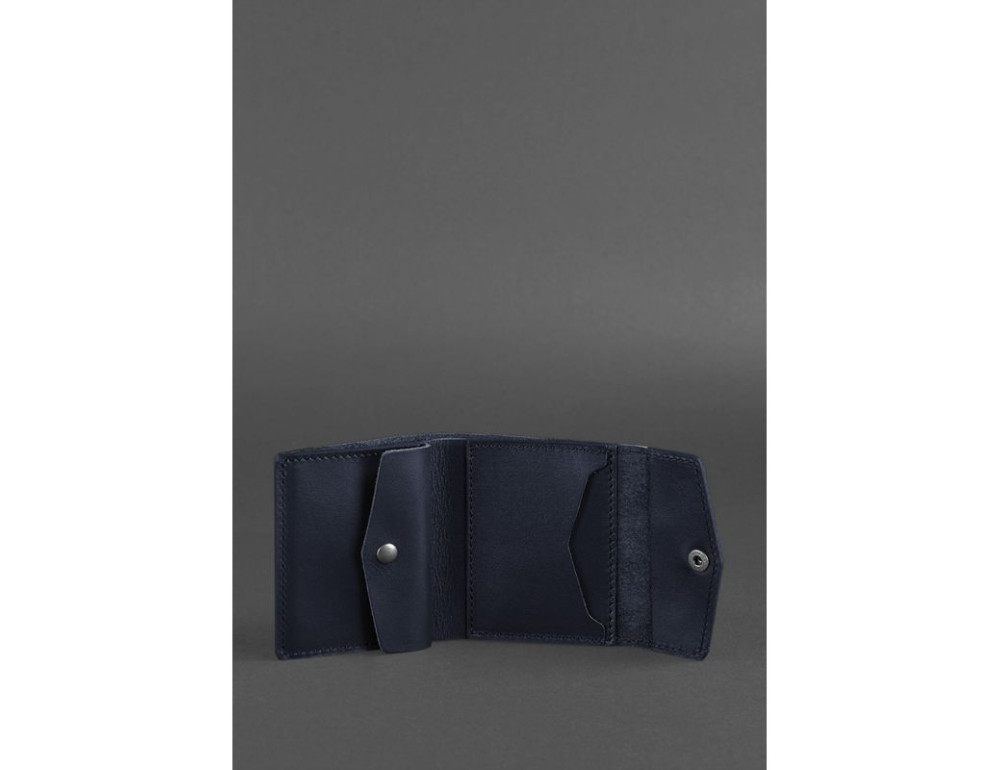Шкіряний гаманець 2.1 темно-синій Краст Blanknote BN-W-2-1-navy-blue - Фотографія № 3