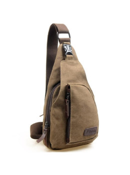 Мужская тканевая сумка-слинг коричневая Confident AT06-T-003C