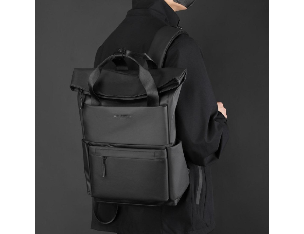 Большой текстильный черный рюкзак Confident AT08-1279A - Фото № 2