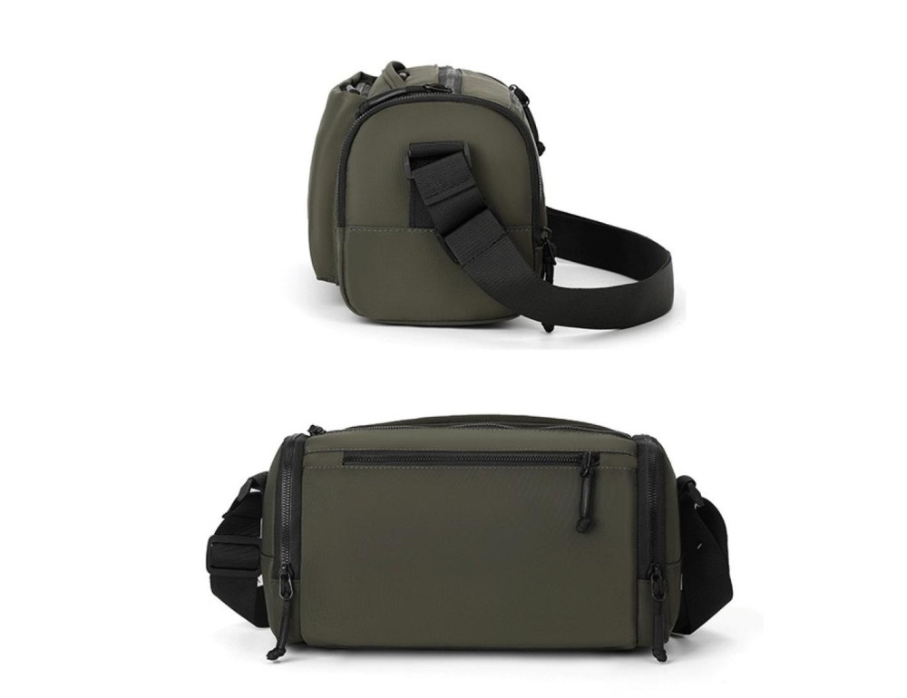 Горизонтальна текстильна чоловіча сумка Confident AT09-T-34804KH (хакі) - Фотографія № 4