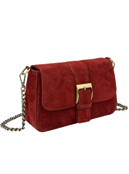 Кроссбоди замшевое бордовое с цепочкой Firenze Italy F-IT-012BO