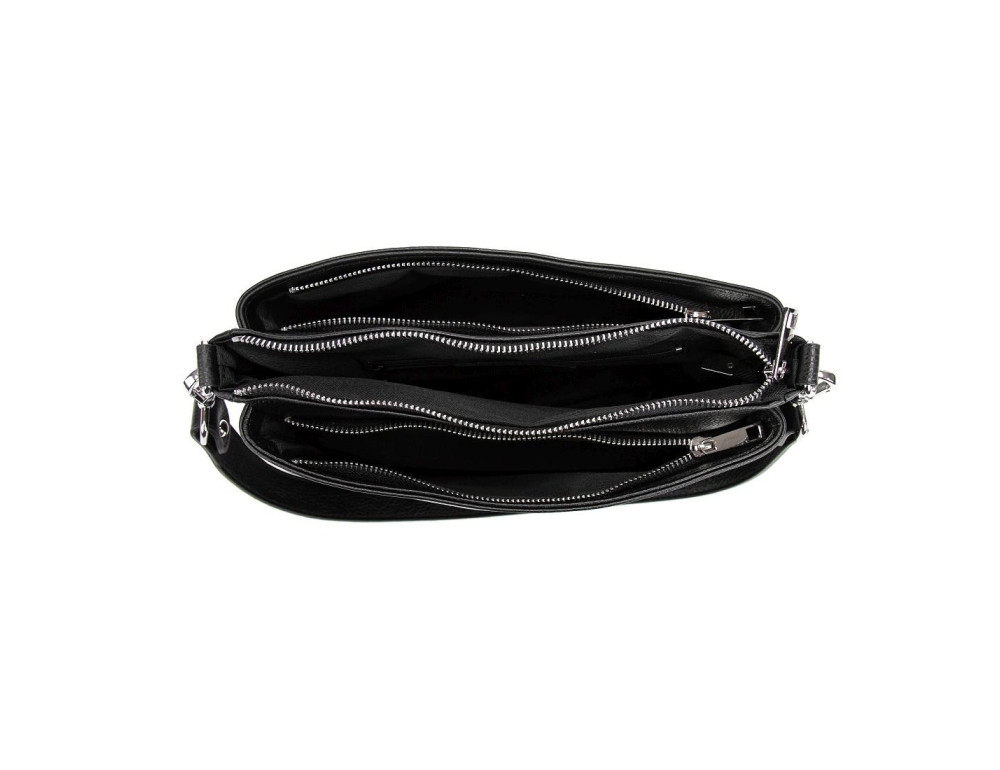 Сумка жіноча шкіряна крос-боді Virginia Conti VC01638 Black - Фотографія № 6
