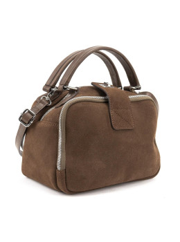 Мягкая замшевая сумка на два отдела с ручкой Firenze Italy F-IT-1045DB-Y