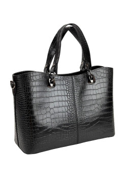 Черная кожаная женская сумка средних размеров Firenze Italy F-IT-5454A-CR