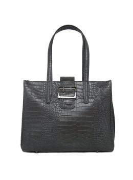 Кожаная серая сумка под рептилию Firenze Italy F-IT-7607G