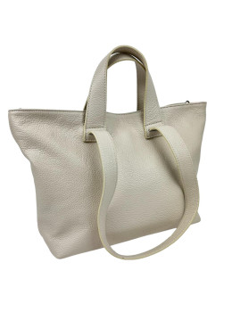 Кожаный женский шоппер бежевый Firenze Italy F-IT-7615B