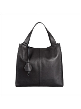 Женская мягкая кожаная сумка-шоппер Firenze Italy F-IT-7617A (чёрная)