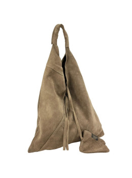 Сумка-шоппер коричневая замшевая большая Firenze Italy F-IT-7625C-D