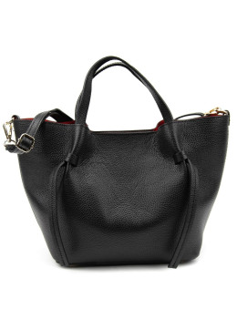 Классическая кожаная женская сумка черная Firenze Italy F-IT-7632A