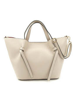 Классическая кожаная женская сумка бежевая Firenze Italy F-IT-7632B