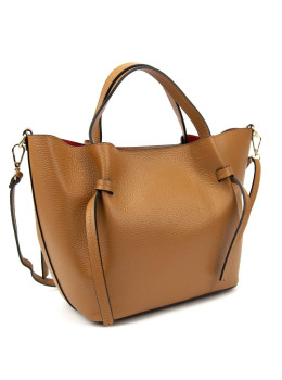 Классическая кожаная женская сумка карамельного цвета Firenze Italy F-IT-7632C