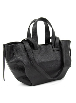 Черная кожаная женская сумка средних размеров Firenze Italy F-IT-7655A