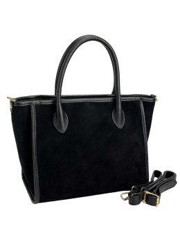 Шоппер замшевый черный Firenze Italy F-IT-7685A