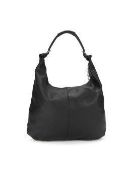 Женская мягкая большая кожаная сумка Firenze Italy F-IT-8778A чёрная