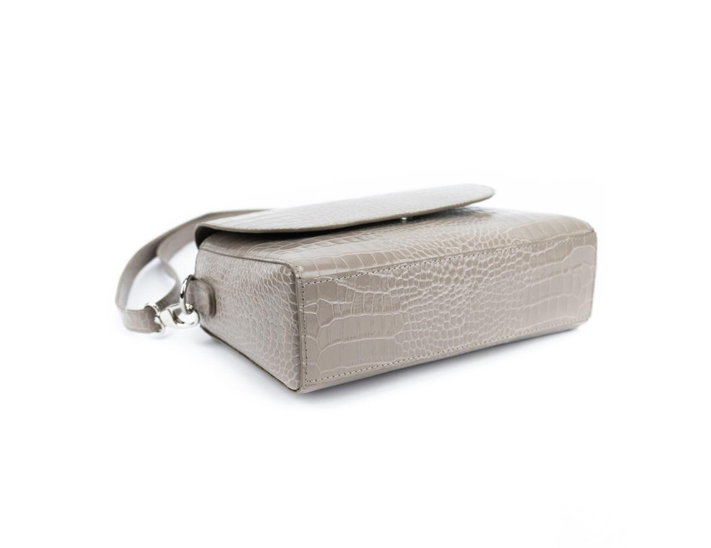 Сумка жіноча шкіряна крос-боді Firenze Italy F-IT-9804BCR Beige (Reptile Embossed) - Фотографія № 5