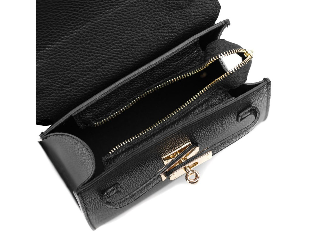 Жіноча класична шкіряна сумочка Virginia Conti VC02733Black (чорна, Італія) - Фотографія № 2