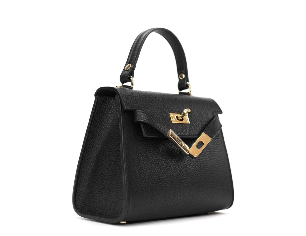 Жіноча класична шкіряна сумочка Virginia Conti VC02733Black (чорна, Італія) - Фотографія № 4