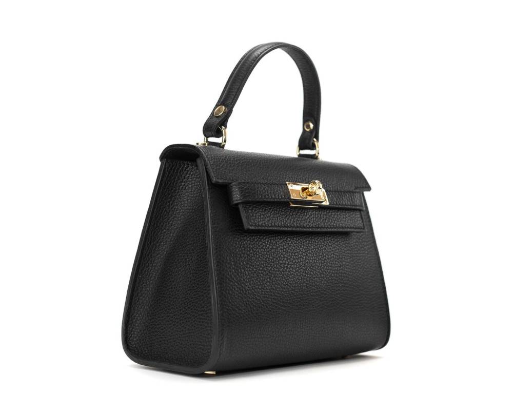 Жіноча класична шкіряна сумочка Virginia Conti VC02733Black (чорна, Італія) - Фотографія № 5