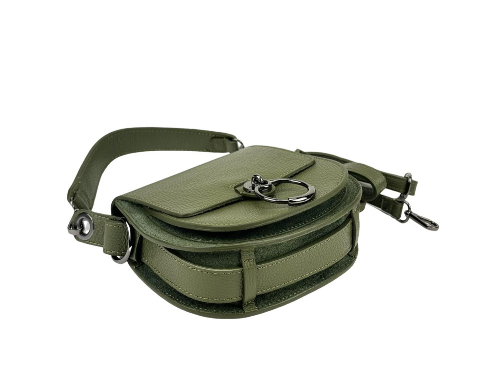 Кросбоді маленька шкіряна комбінація шкіри та замші Firenze Italy F-IT-9887GR-D - Фотографія № 7