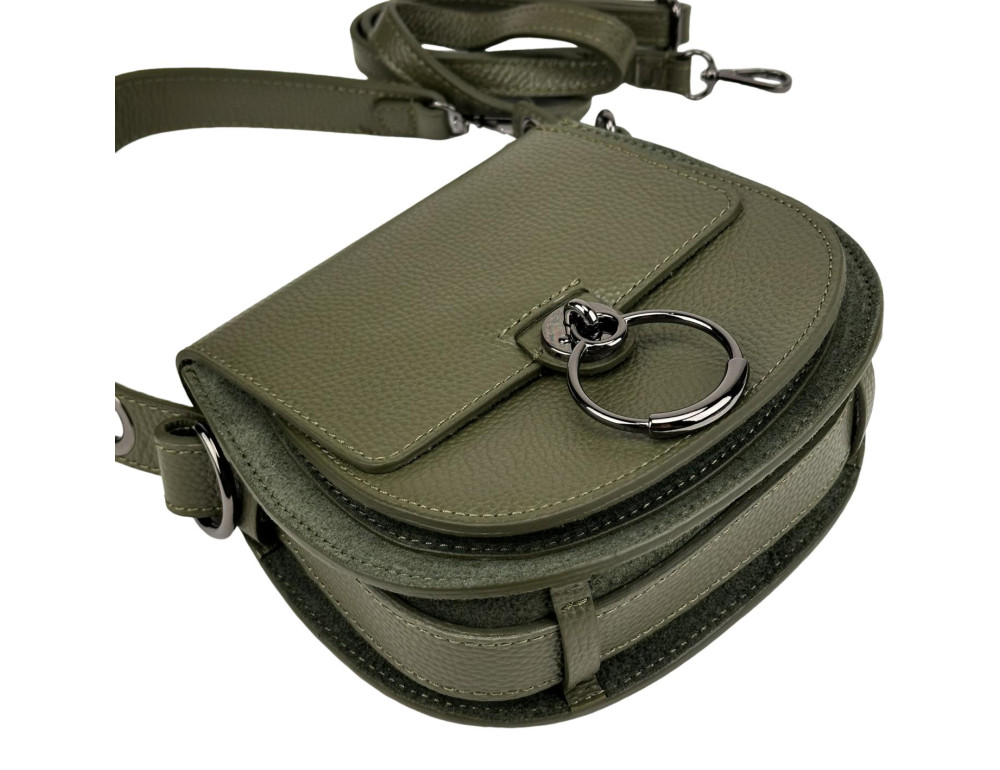 Кросбоді маленька шкіряна комбінація шкіри та замші Firenze Italy F-IT-9887GR-D - Фотографія № 9