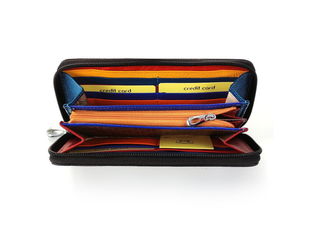 Женский черный клатч на молнии Firenze Italy IF-S-D8320A из натуральной кожи - Фото № 3
