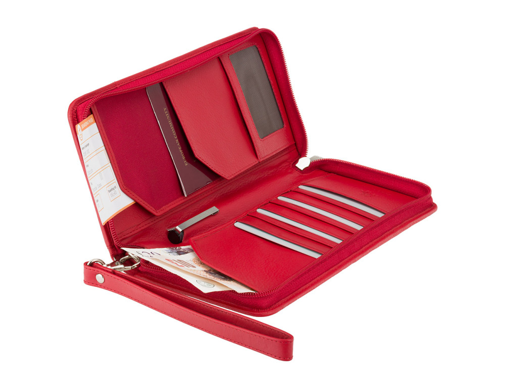 Портмоне дорожнє червоного кольору Visconti 1157 RED - Фотографія № 4