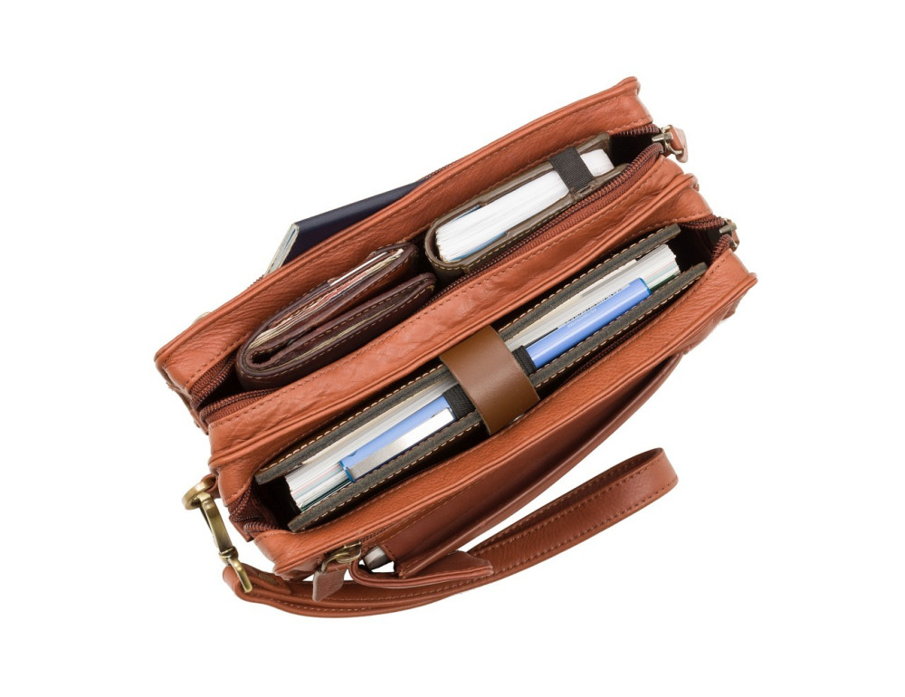 Барсетка чоловіча з двома відділеннями Visconti 18233 BRN Wrist Bag - Фотографія № 6