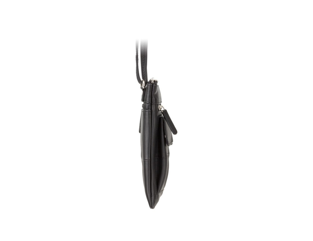 Жіноча тоненька сумка Visconti із шкіри 18608 BLK - Фотографія № 3